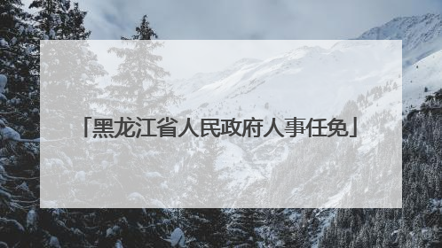 黑龙江省人民政府人事任免