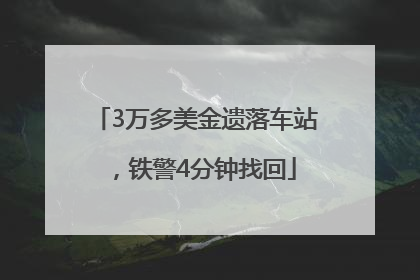 3万多美金遗落车站，铁警4分钟找回