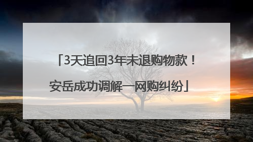 3天追回3年未退购物款！安岳成功调解一网购纠纷