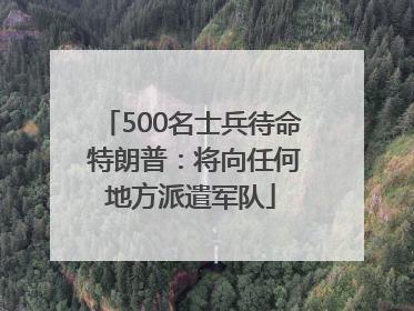 500名士兵待命 特朗普：将向任何地方派遣军队