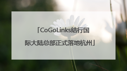 CoGoLinks结行国际大陆总部正式落地杭州
