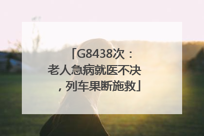 G8438次：老人急病就医不决，列车果断施救